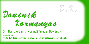 dominik kormanyos business card